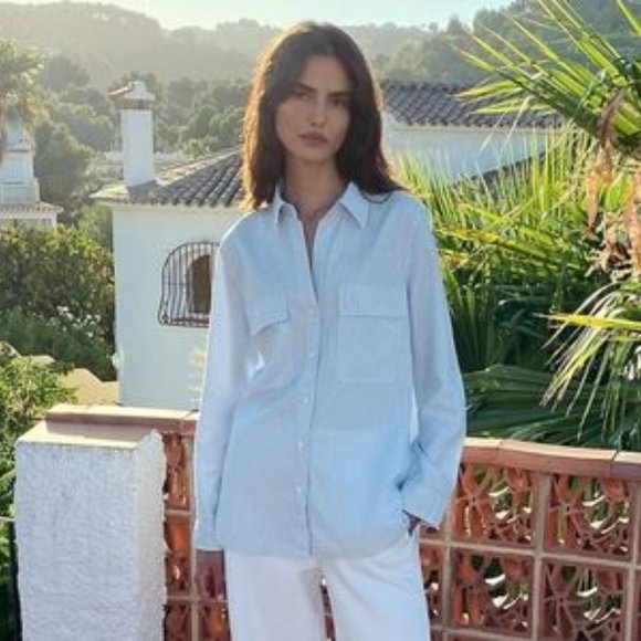 Babaton Tops - Babaton Light Blue Button Down Shirt